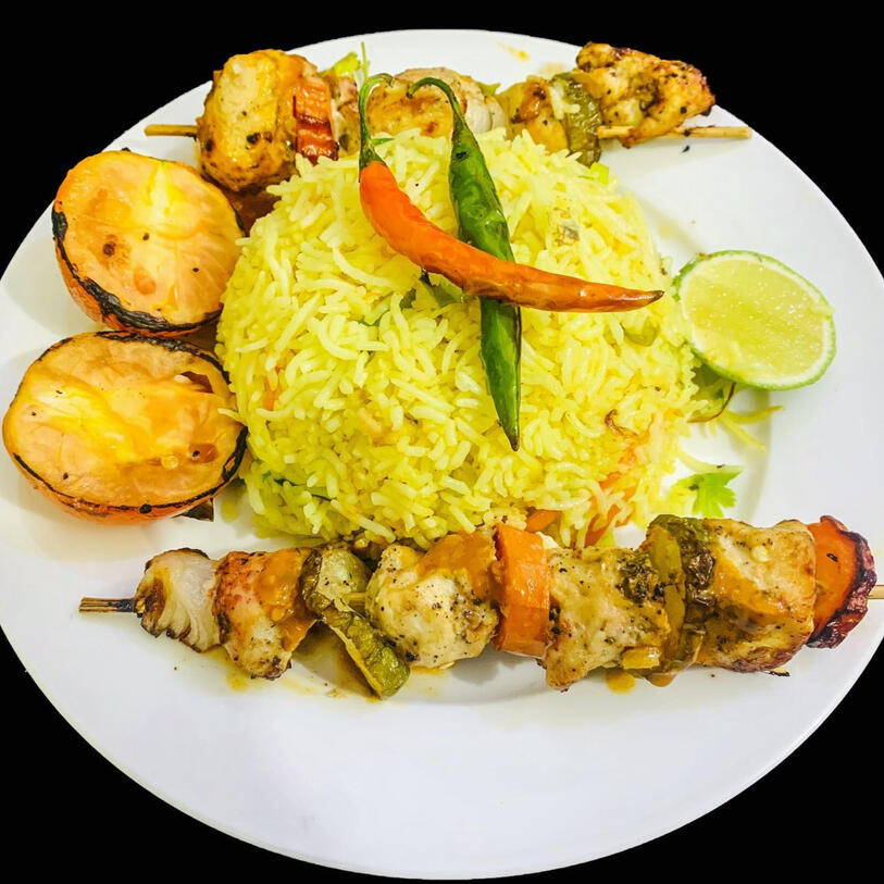 Kebab Chicken with Rice